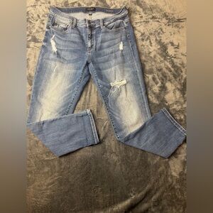 Judy Blue Light Blue Distressed Boyfriend Jeans